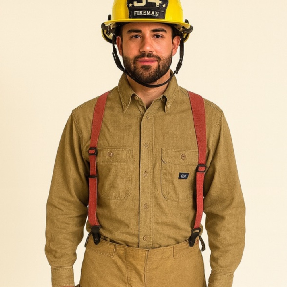 Spentex Flame Resistant Work Shirt FR Button Down Khaki Taupe Long Sleeve L - Picture 2 of 8